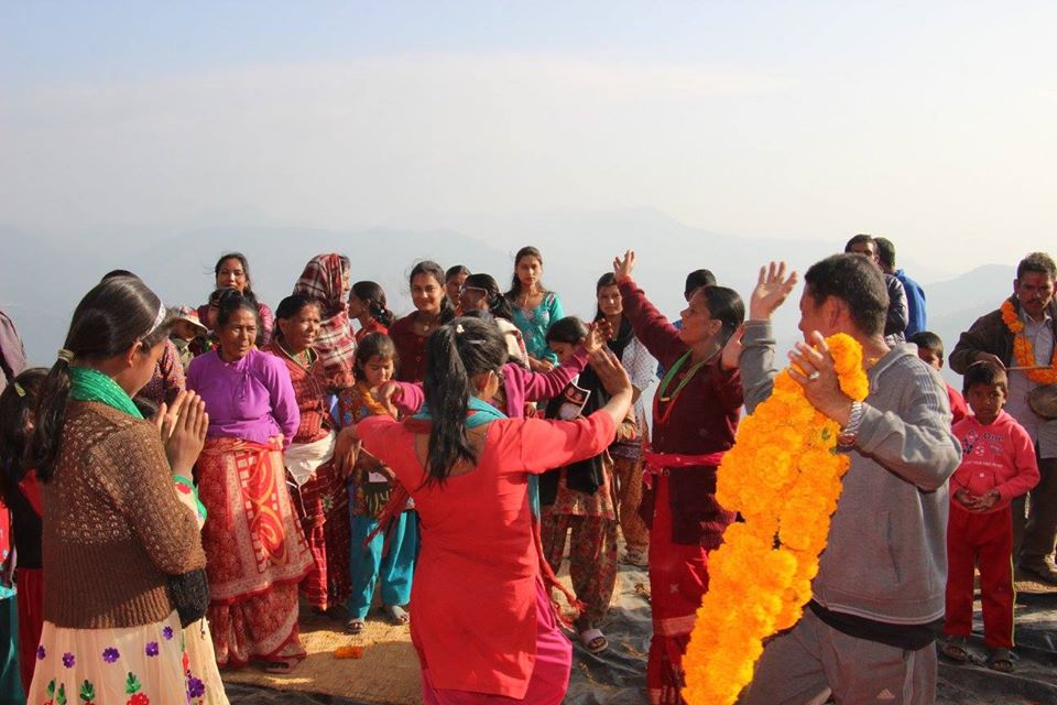 Villages celebrating after the hand over ceremony